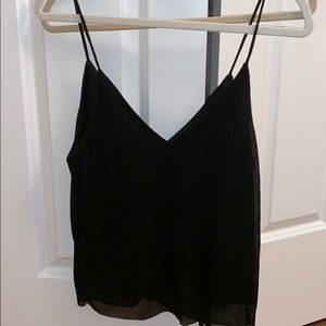 Black shimmer vneck tank